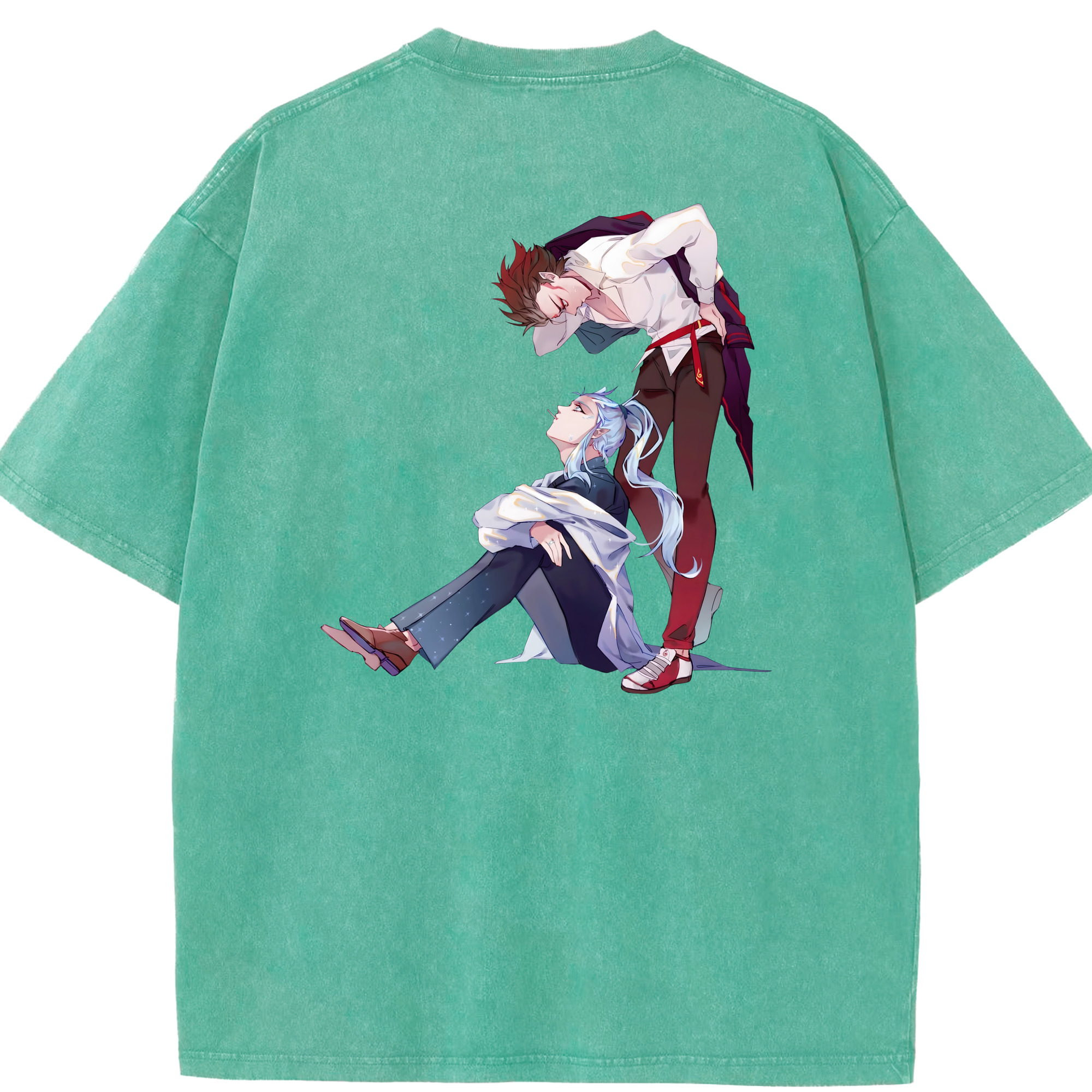 （画像用） Ne Zha 2 ナタ 魔童の大暴れ 綿100% ヴィンテージ風 半袖Tシャツ（背面プリント）